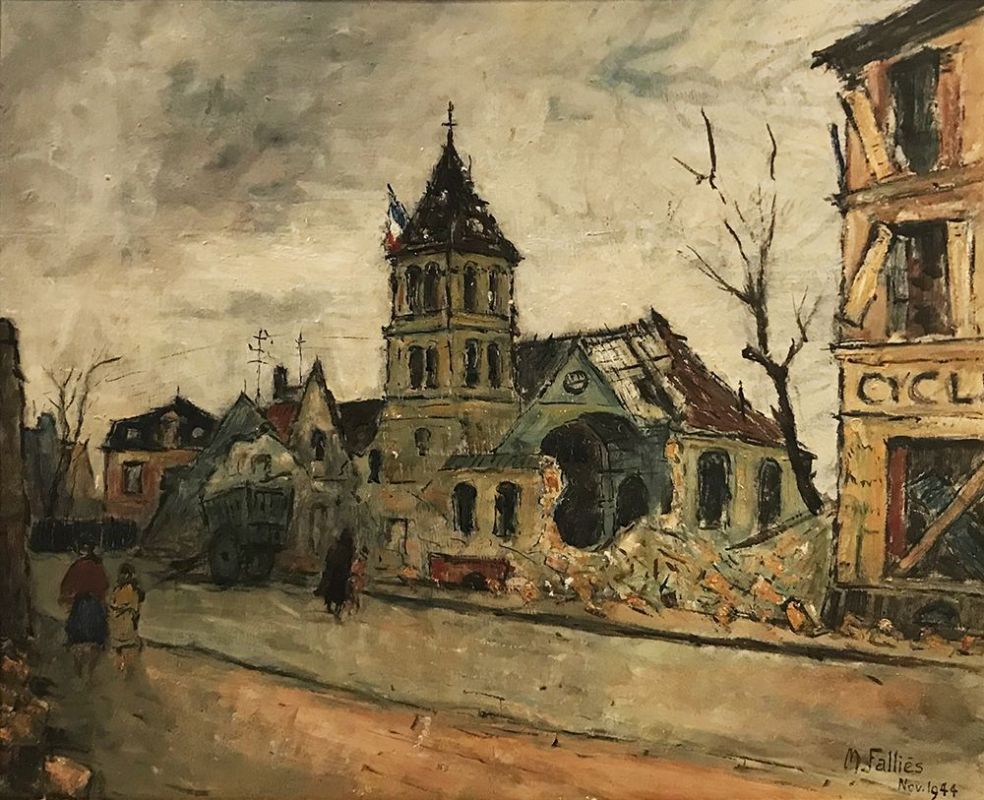 13-Maurice-FALLIES-Eglise-de-Deuil-bombardee